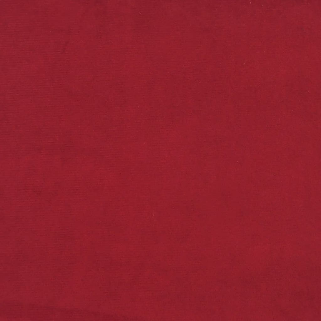 vidaXL Taburete con patas de madera terciopelo rojo tinto