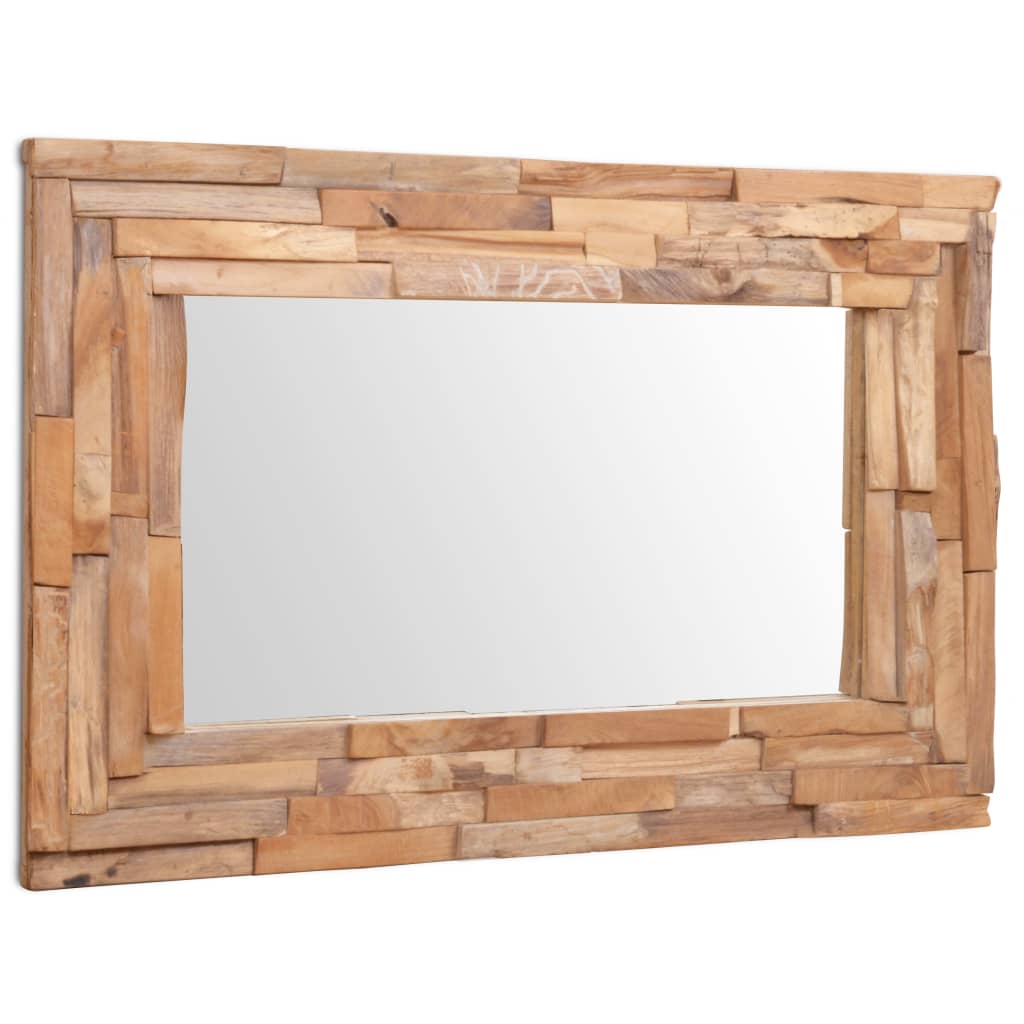 vidaXL Espejo decorativo rectangular teca 90x60 cm