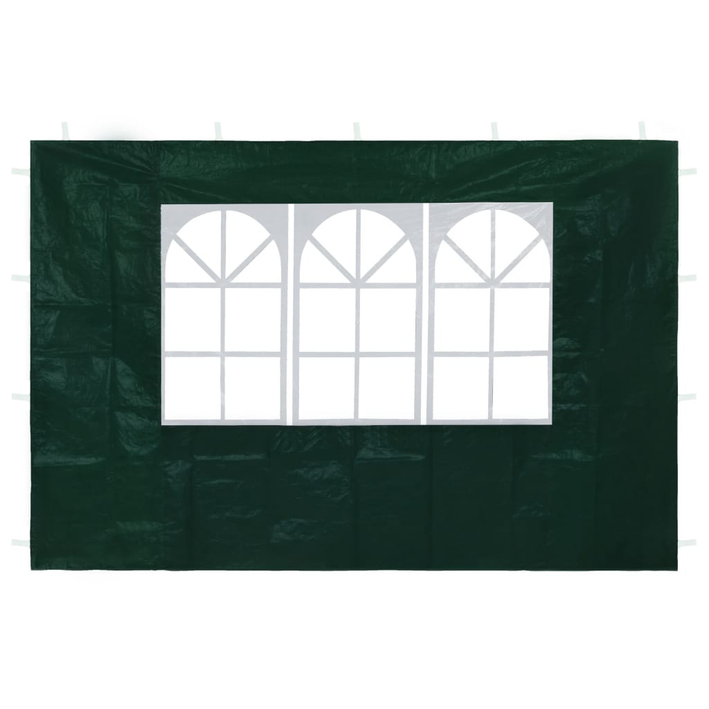 vidaXL Paredes laterales de carpa de fiesta con ventana verde 2 uds