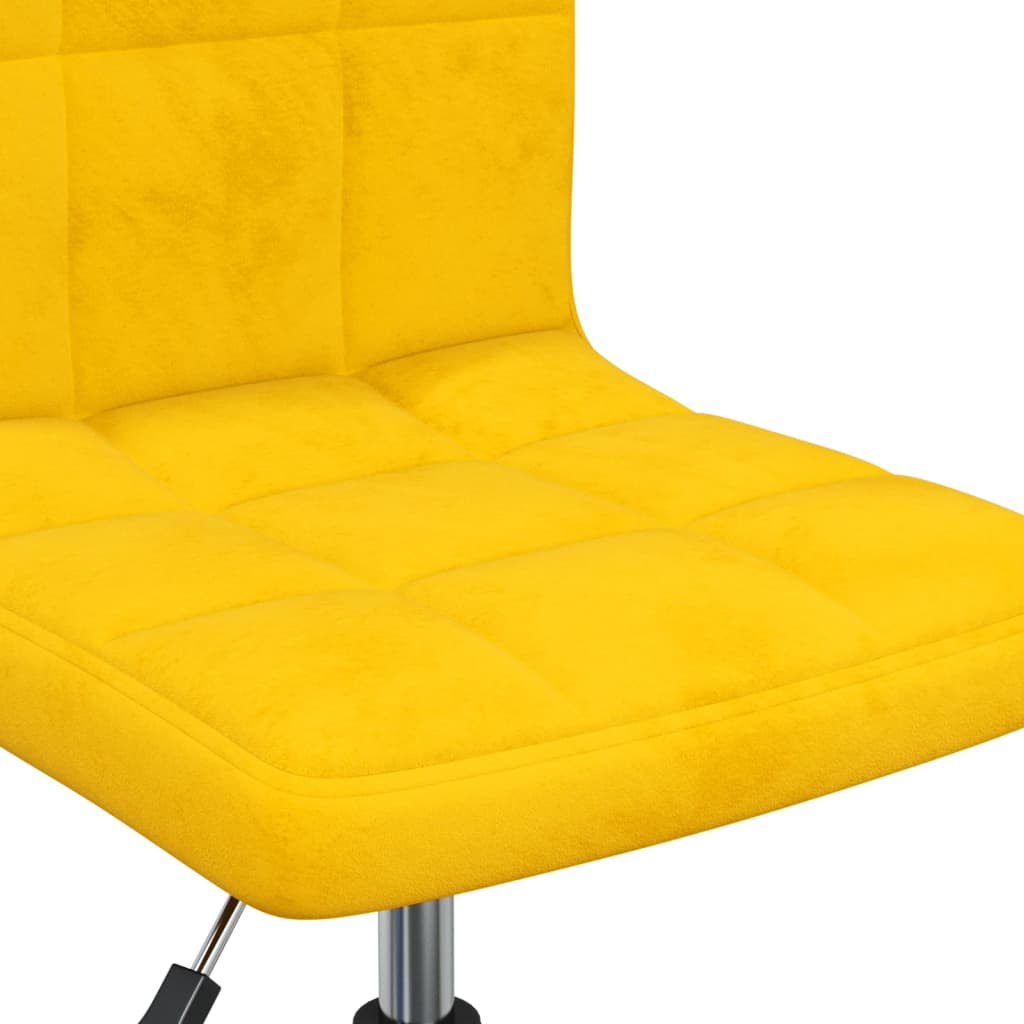 vidaXL Silla de oficina giratoria de terciopelo amarilla mostaza