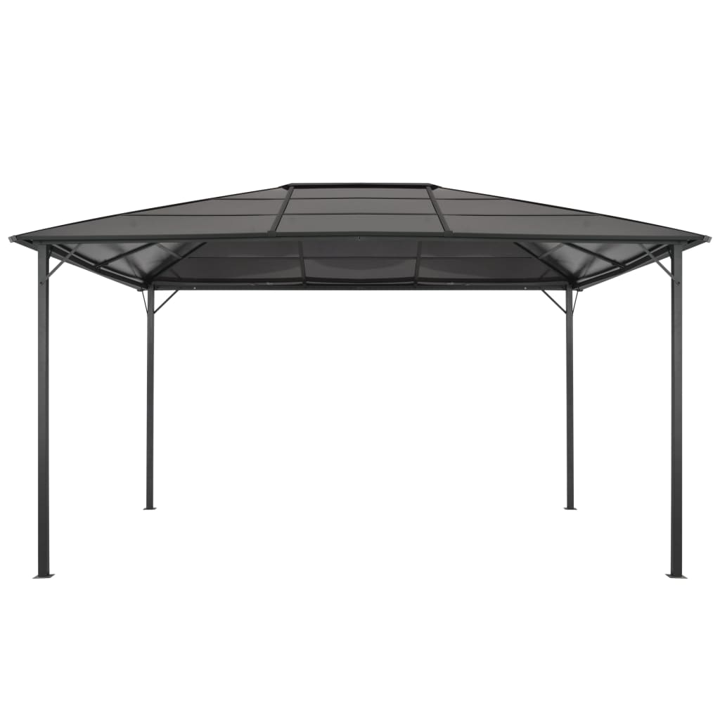 vidaXL Cenador con tejado aluminio 4x3x2,6 m negro