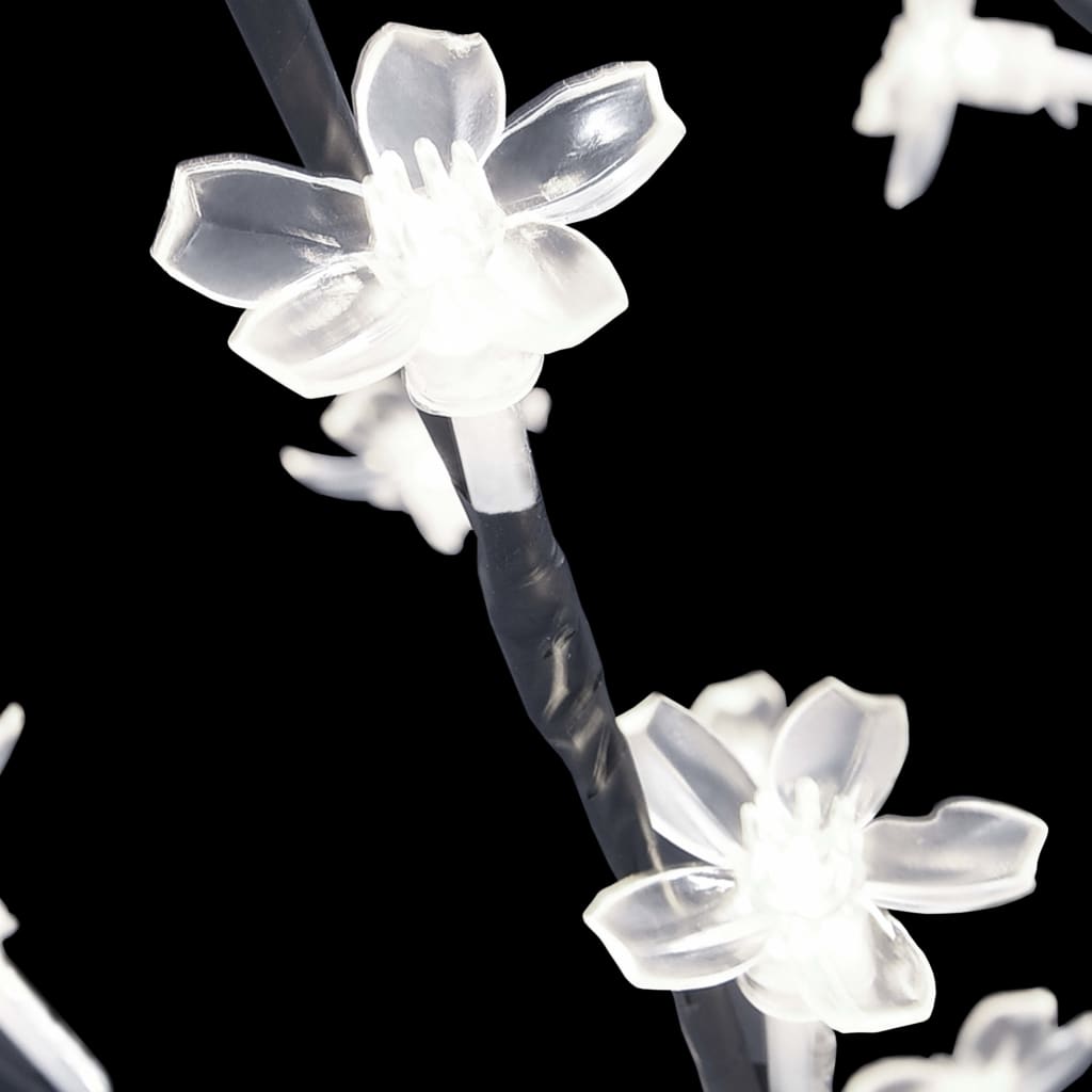 vidaXL Árbol de Navidad 128 LEDs blanco frío flores de cerezo 120 cm