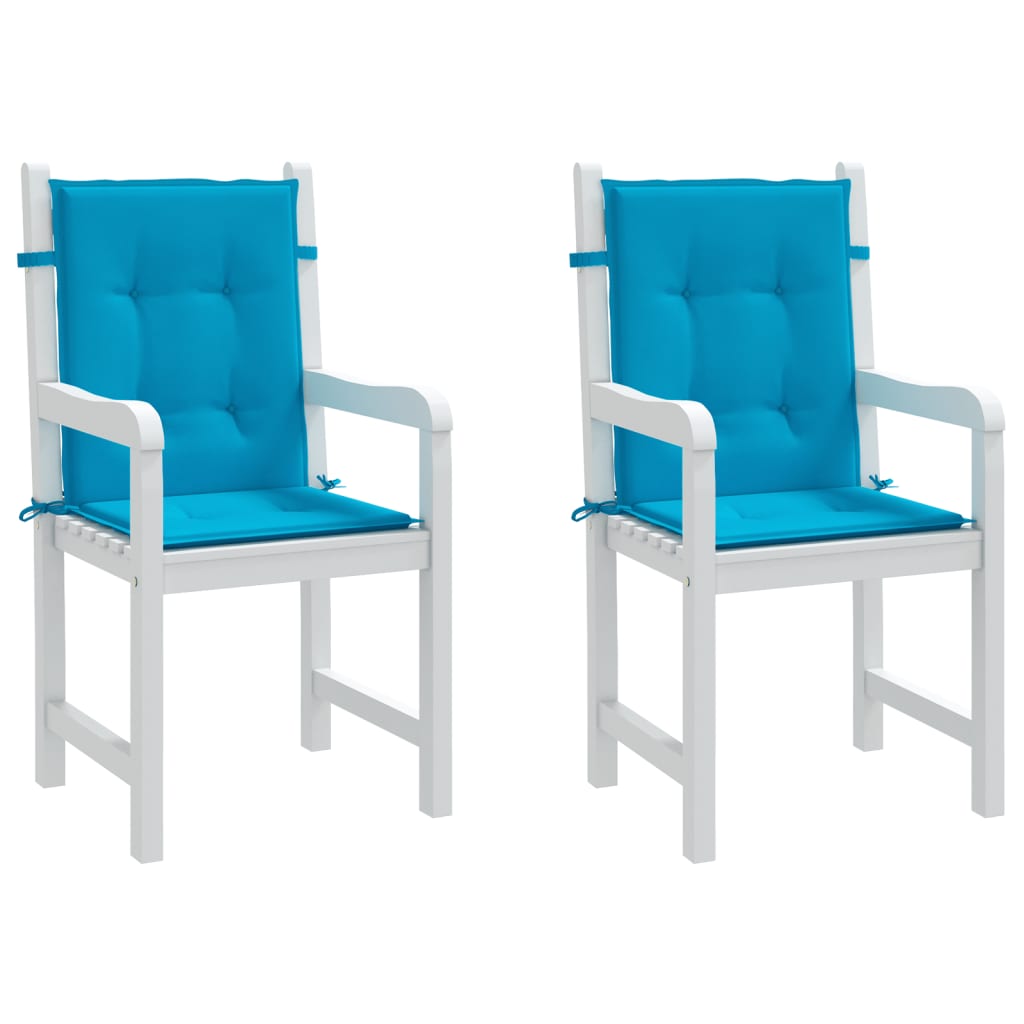 vidaXL Cojines para sillas de jardín 2 unidades azul 100x50x3 cm