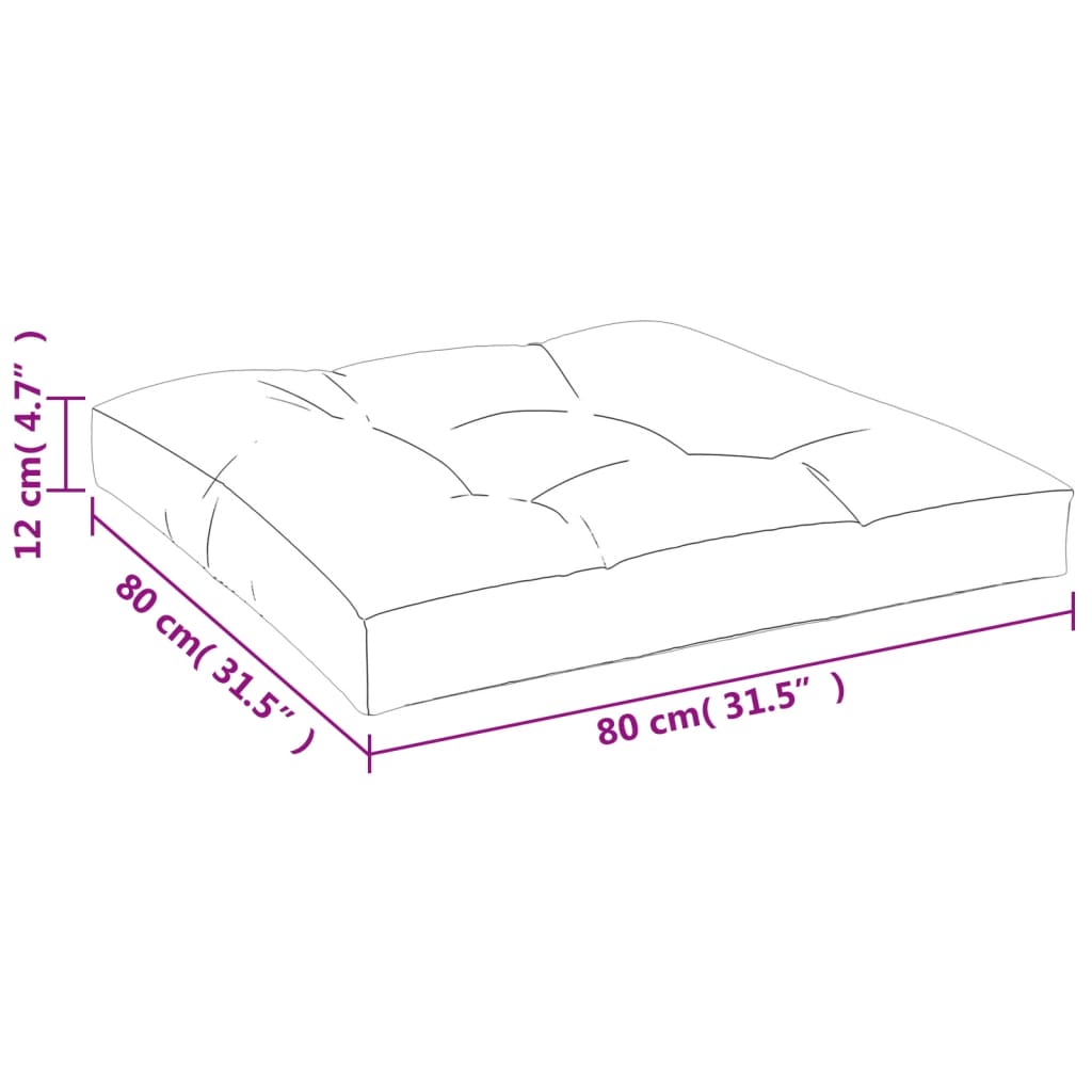 vidaXL Cojín para muebles de palets tela gris 80x80x12 cm
