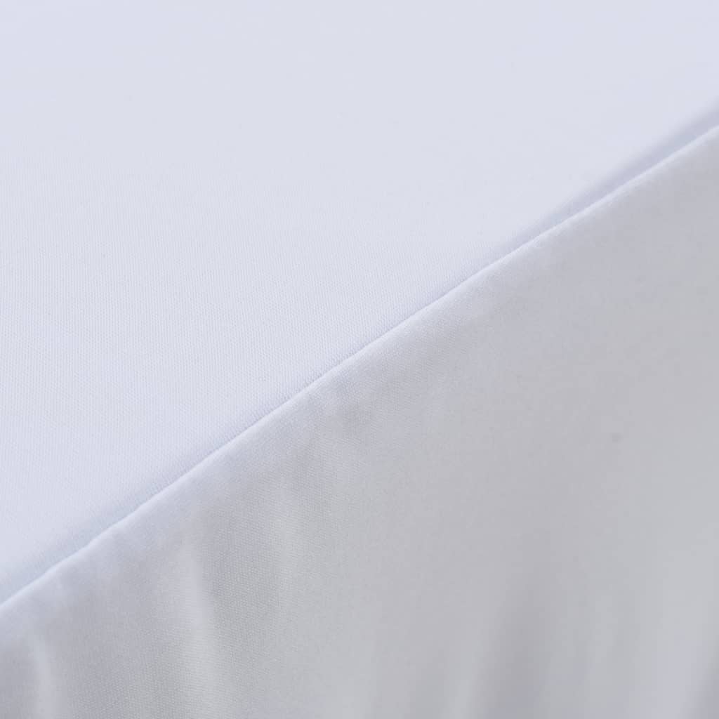 vidaXL Fundas elásticas para mesa 2 uds con falda 183x76x74 cm blanco