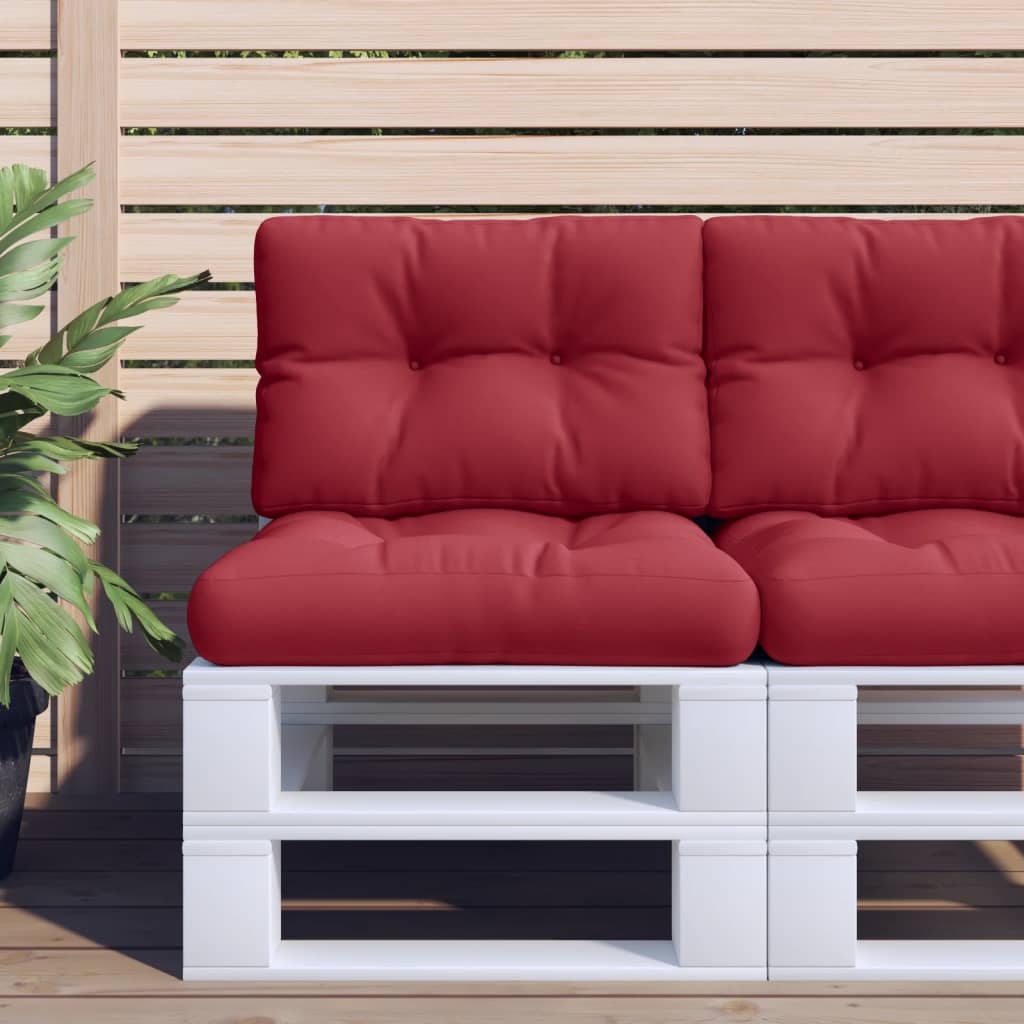 vidaXL Cojín para sofá de palets de tela rojo tinto 60x40x12 cm