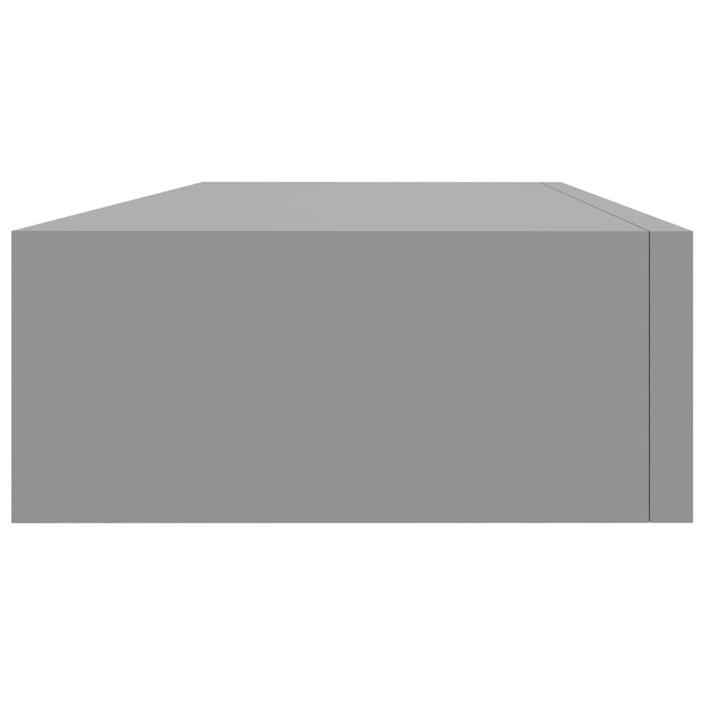 vidaXL Estante con cajón de pared MDF gris 60x23,5x10 cm