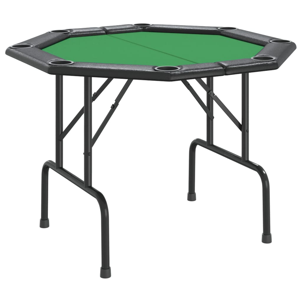 vidaXL Mesa de póquer plegable para 8 jugadores verde 108x108x75 cm