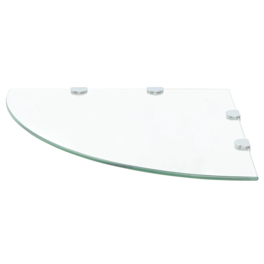 vidaXL Estante de esquina con soportes cromados vidrio blanco 45x45 cm