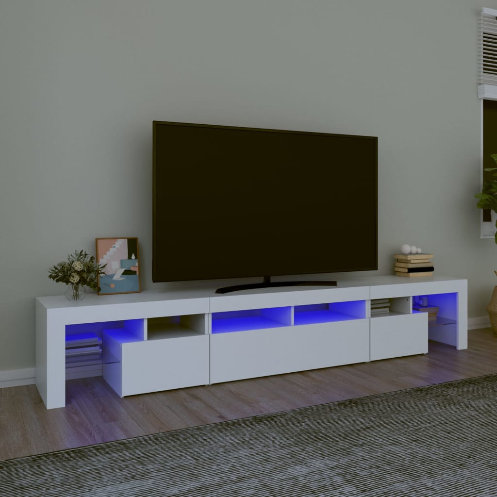 vidaXL Mueble de TV con luces LED blanco 230x36,5x40 cm