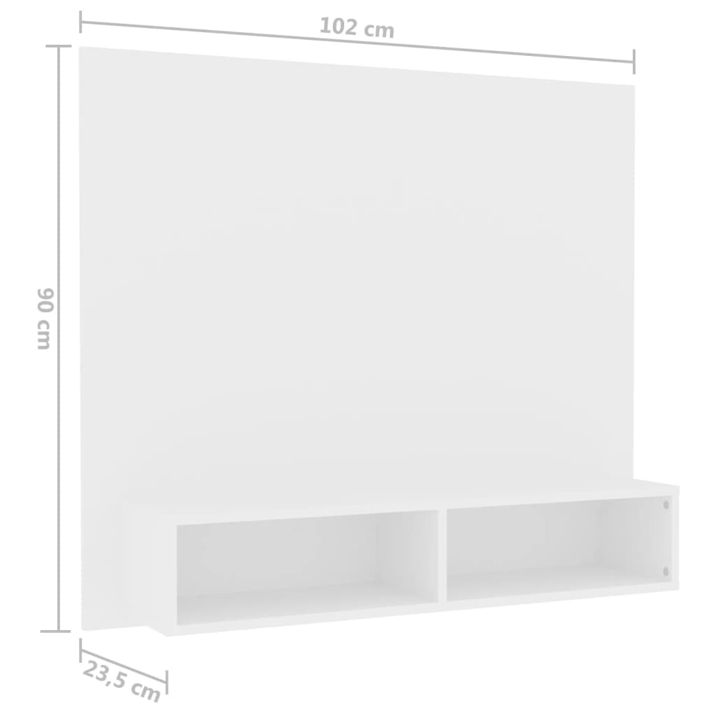 vidaXL Mueble de TV de pared madera contrachapada blanco 102x23,5x90cm