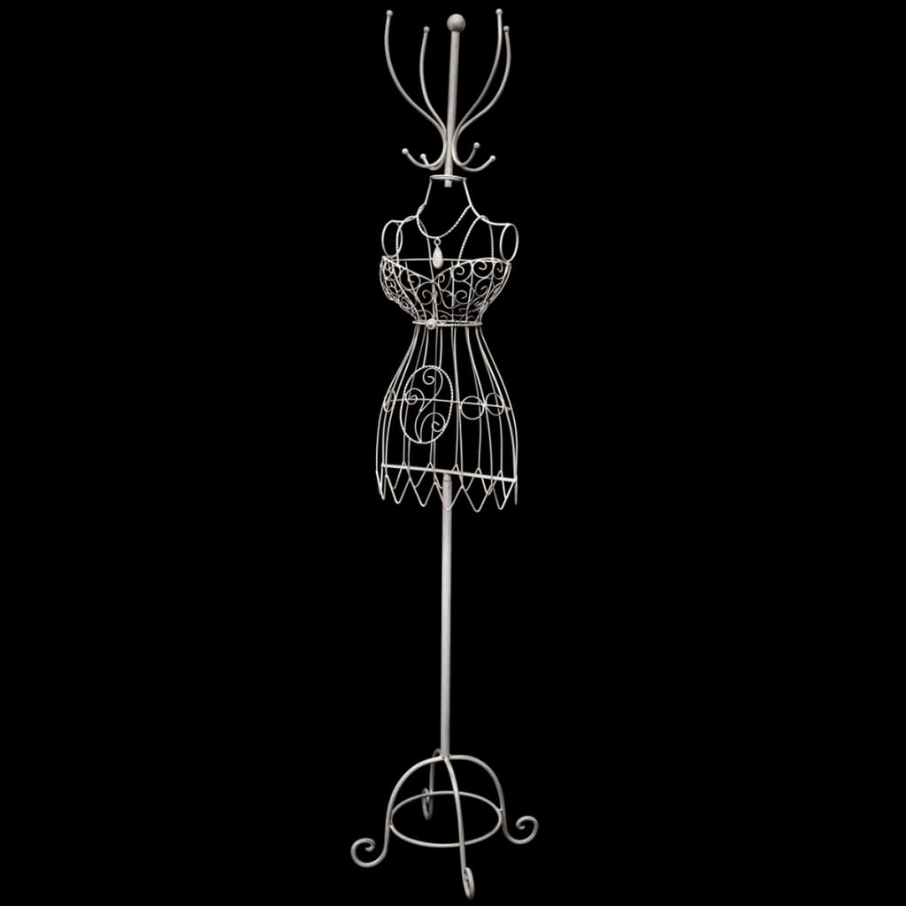 Maniqui de alambre con percha, busto de señora, estilo vintage
