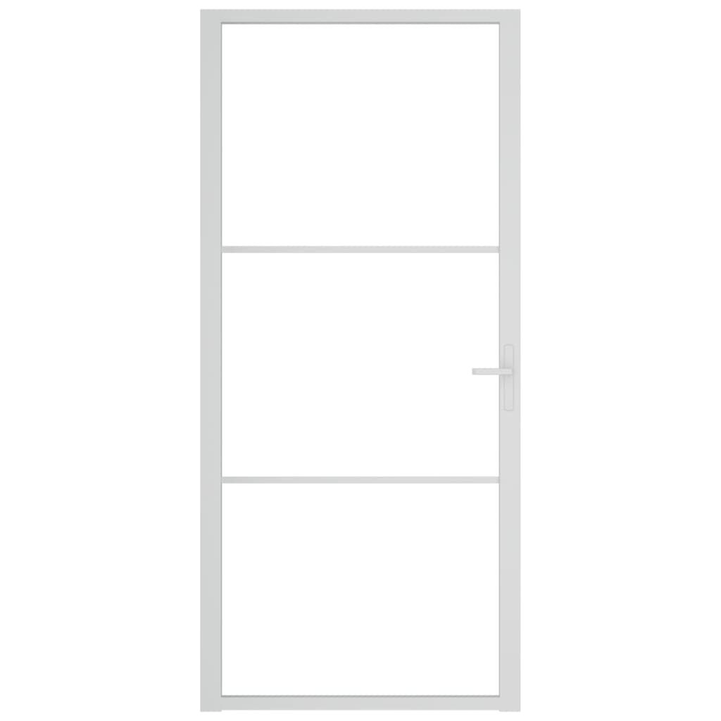 vidaXL Puerta interior vidrio EGS y aluminio blanco 93x201,5 cm