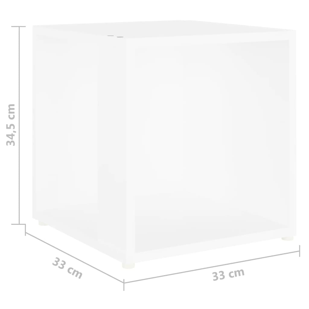 vidaXL Mesa auxiliar de madera contrachapada blanco 33x33x34,5 cm
