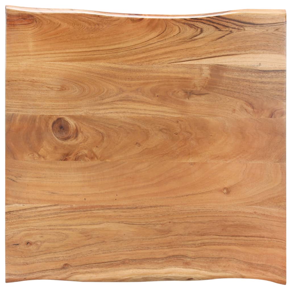 vidaXL Mesa de centro borde natural madera maciza acacia 60x60x40 cm