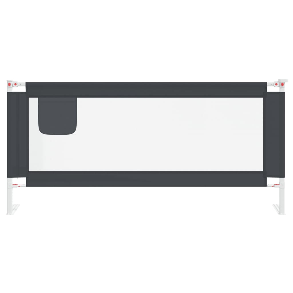 vidaXL Barandilla de seguridad cama de niño gris oscuro tela 200x25 cm