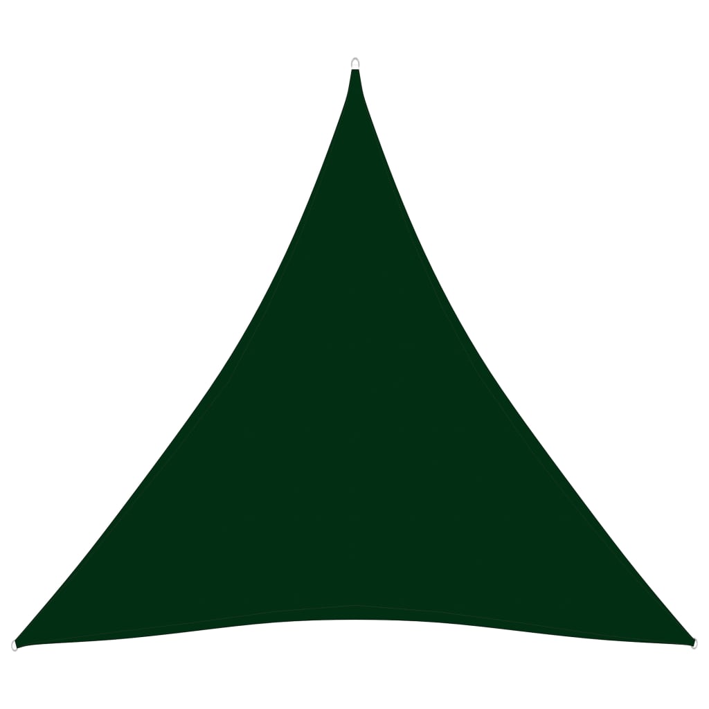 vidaXL Toldo de vela triangular de tela oxford verde oscuro 6x6x6 m