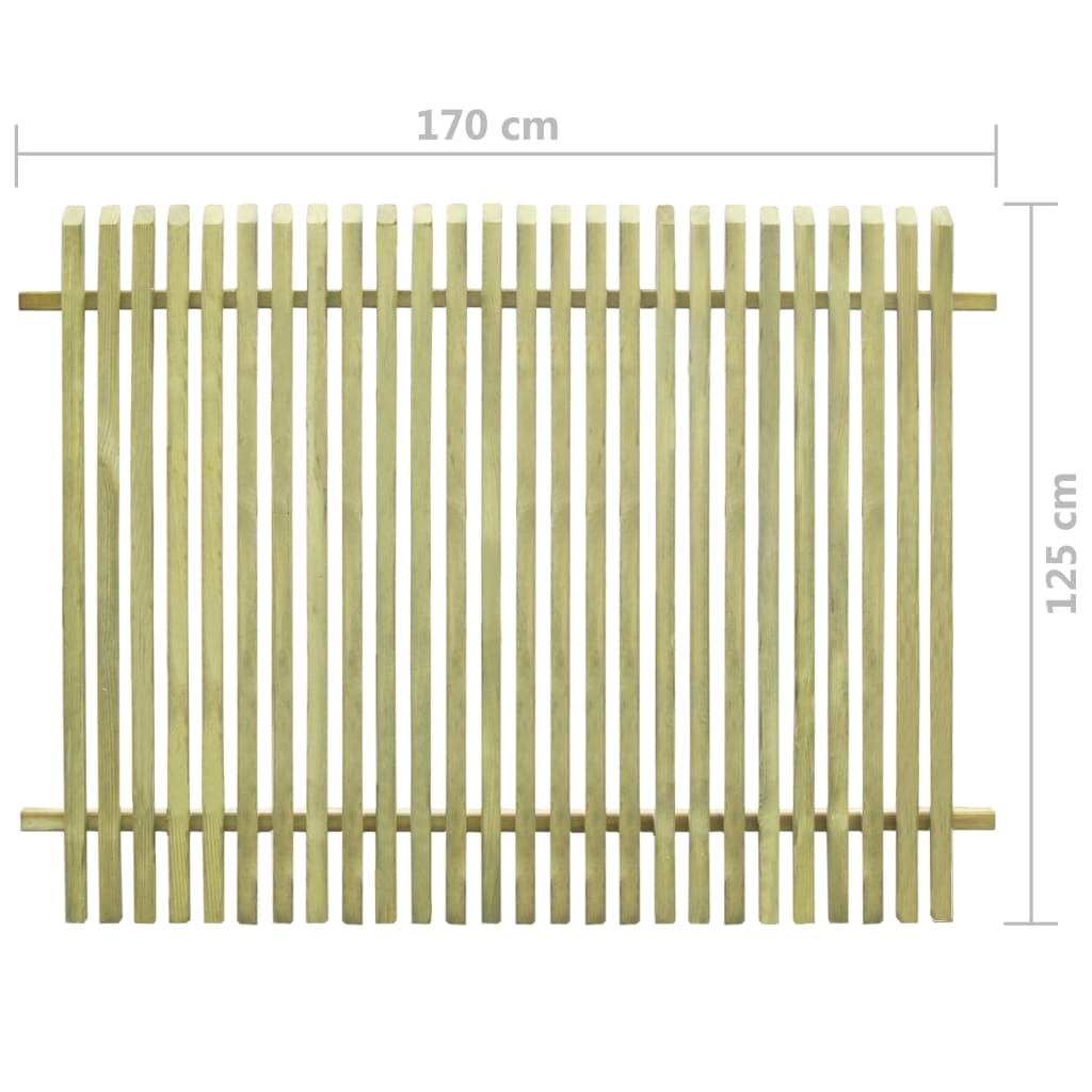 vidaXL Valla de jardín de madera de pino impregnada 170x125 cm
