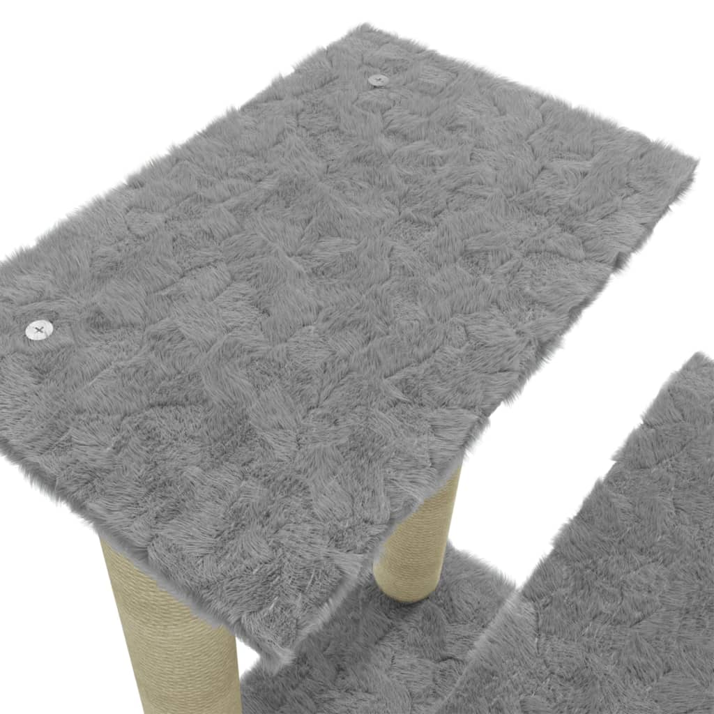 vidaXL Rascador para gatos con postes de sisal gris claro 50,5 cm