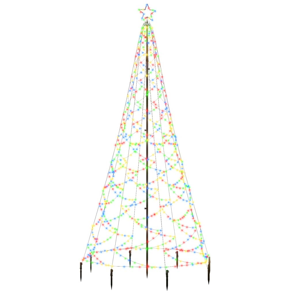 vidaXL Árbol de Navidad con poste de metal 500 LEDs colorido 3 m