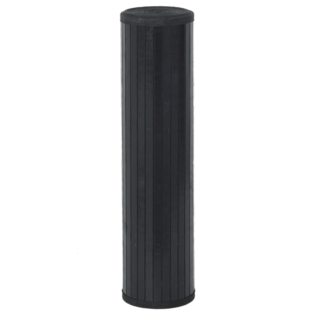 vidaXL Alfombra rectangular bambú negro 60x100 cm