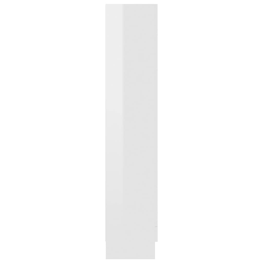 vidaXL Vitrina de aglomerado blanco brillante 82,5x30,5x150 cm