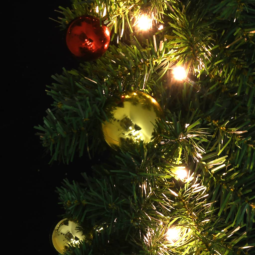 vidaXL Guirnalda de navidad decorada con bolas y luces LED 20 m