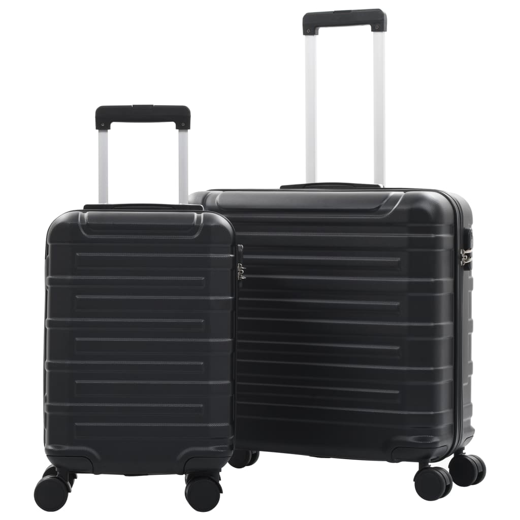 vidaXL Juego de maletas rígidas con ruedas trolley 2 piezas negro ABS