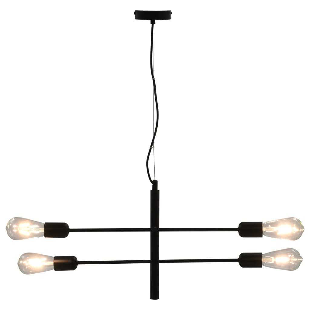vidaXL Lámparas de techo con bombillas de filamento 2 W negro E27
