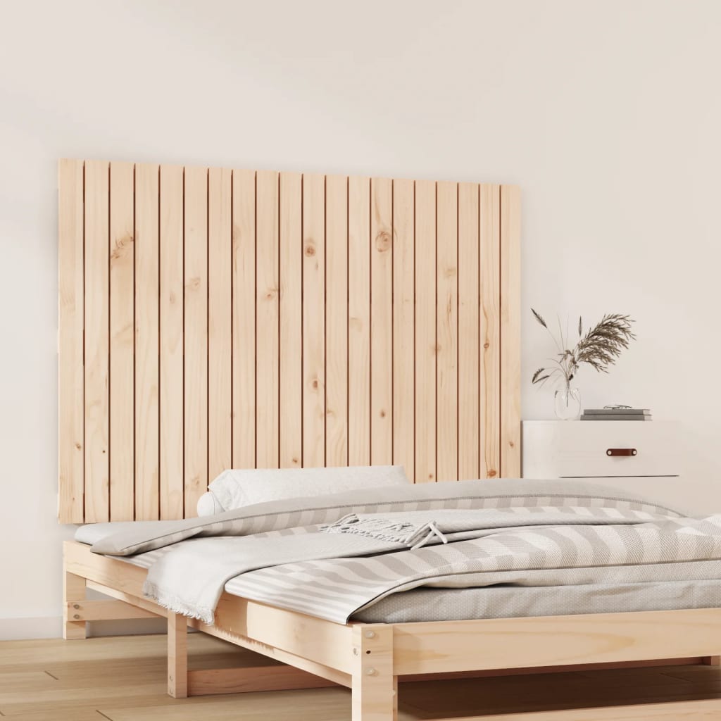 vidaXL Cabecero de cama de pared madera maciza de pino 127,5x3x90 cm