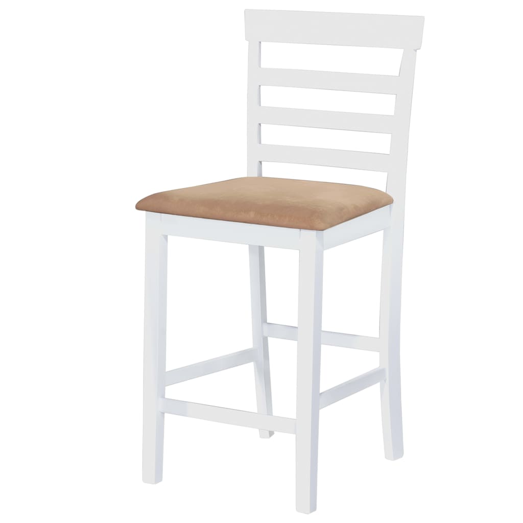 vidaXL Set mesa y sillas de bar 5 piezas madera maciza natural blanca