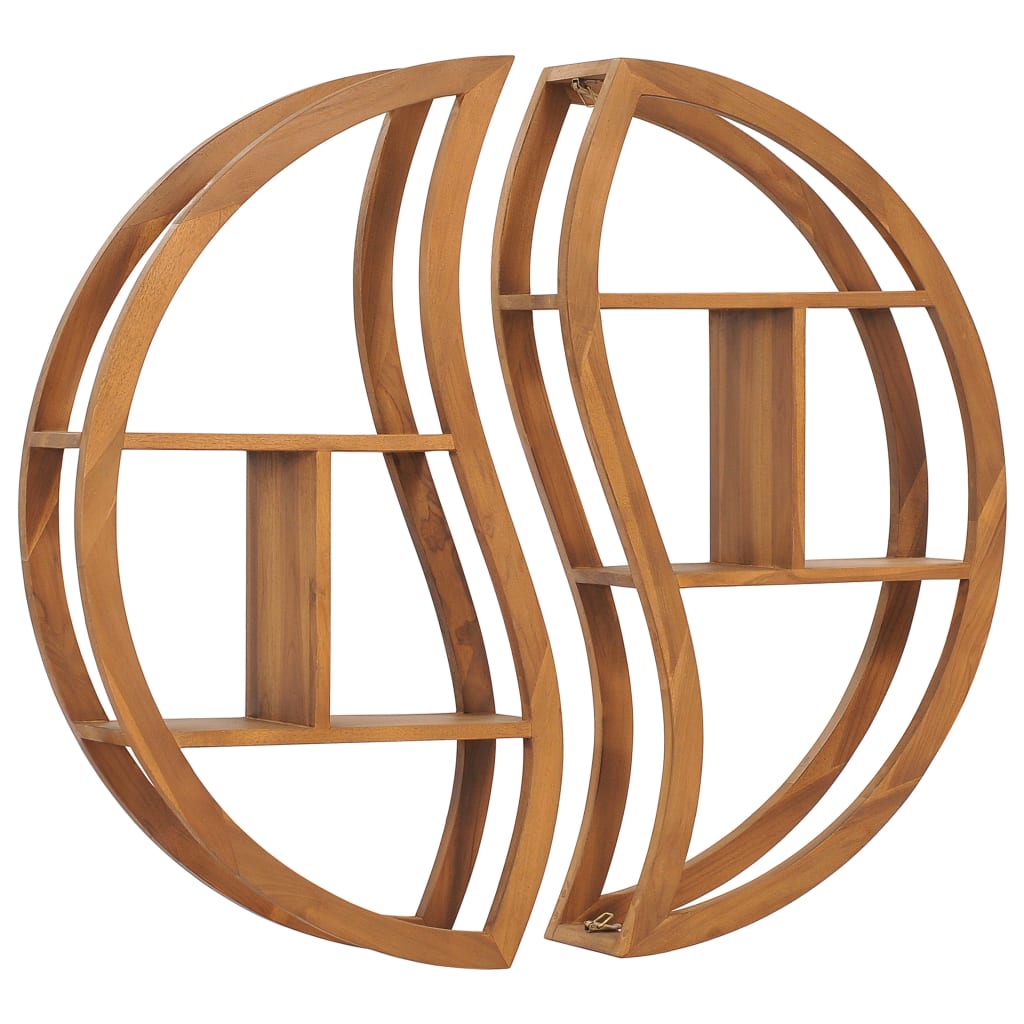 vidaXL Estantería de Yin Yang madera maciza de teca 100x20x100 cm