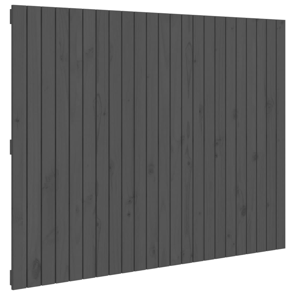 vidaXL Cabecero de cama de pared madera maciza pino gris 146,5x3x110cm