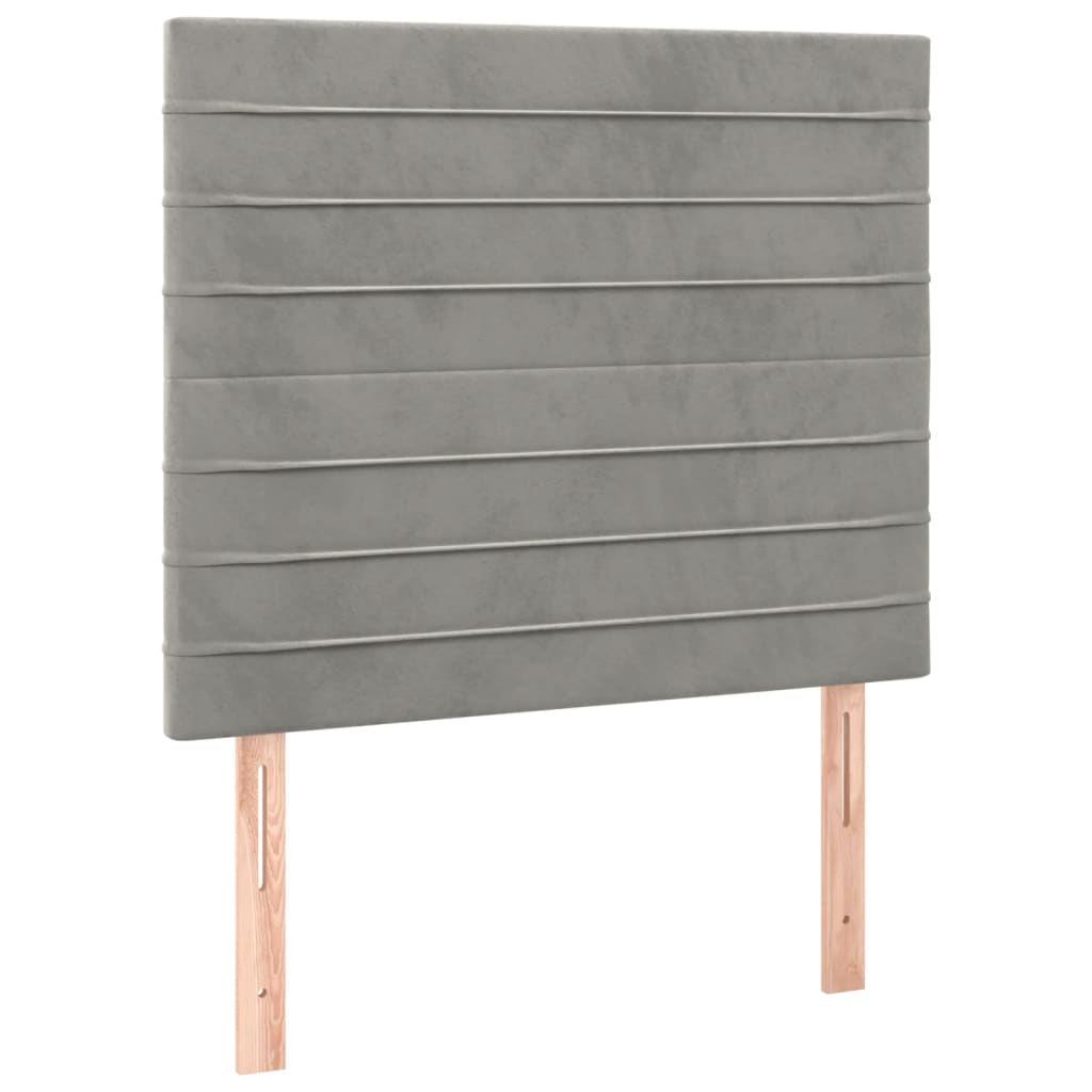 vidaXL Cama box spring con colchón terciopelo gris claro 80x200 cm