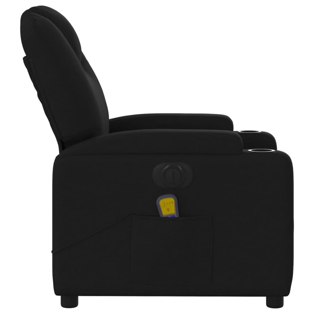 vidaXL Sillón reclinable de masaje eléctrico tela negro