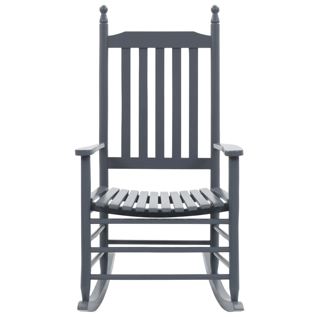 vidaXL Mecedora con asiento curvo madera de álamo gris