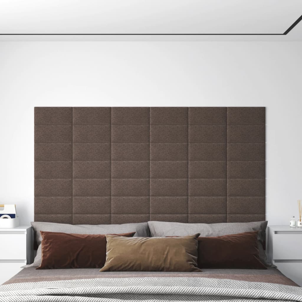 vidaXL Paneles de pared 12 uds tela gris taupe 30x15 cm 0,54 m²