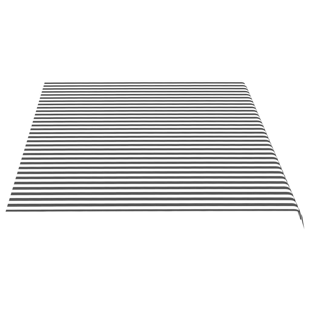 vidaXL Tela de repuesto para toldo gris antracita y blanco 5x3 m