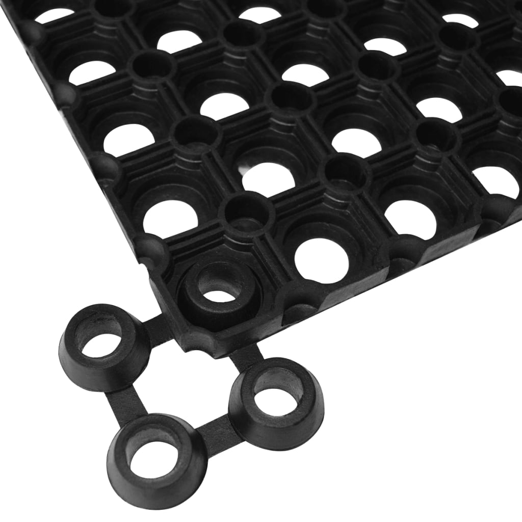 vidaXL Conectores de alfombra 10 unidades goma negro