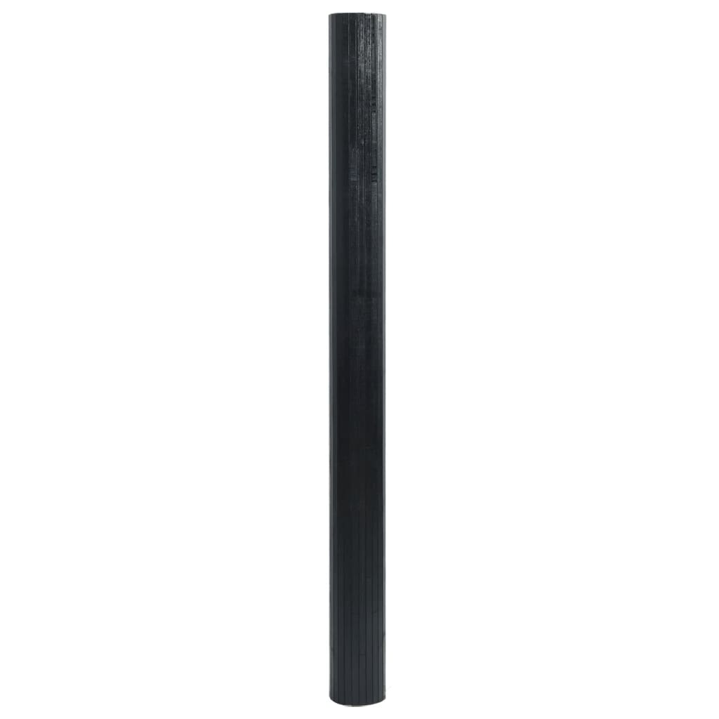 vidaXL Alfombra rectangular bambú negro 100x300 cm