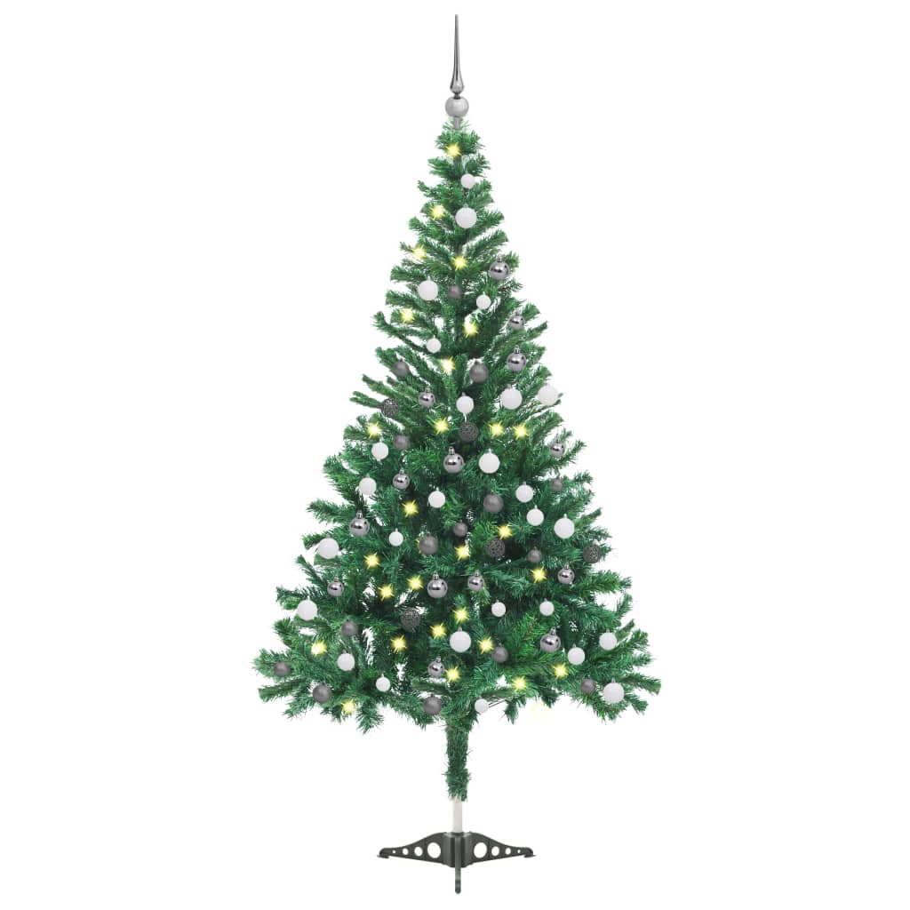 vidaXL Árbol de Navidad artificial con LEDs y bolas 120 cm 230 ramas