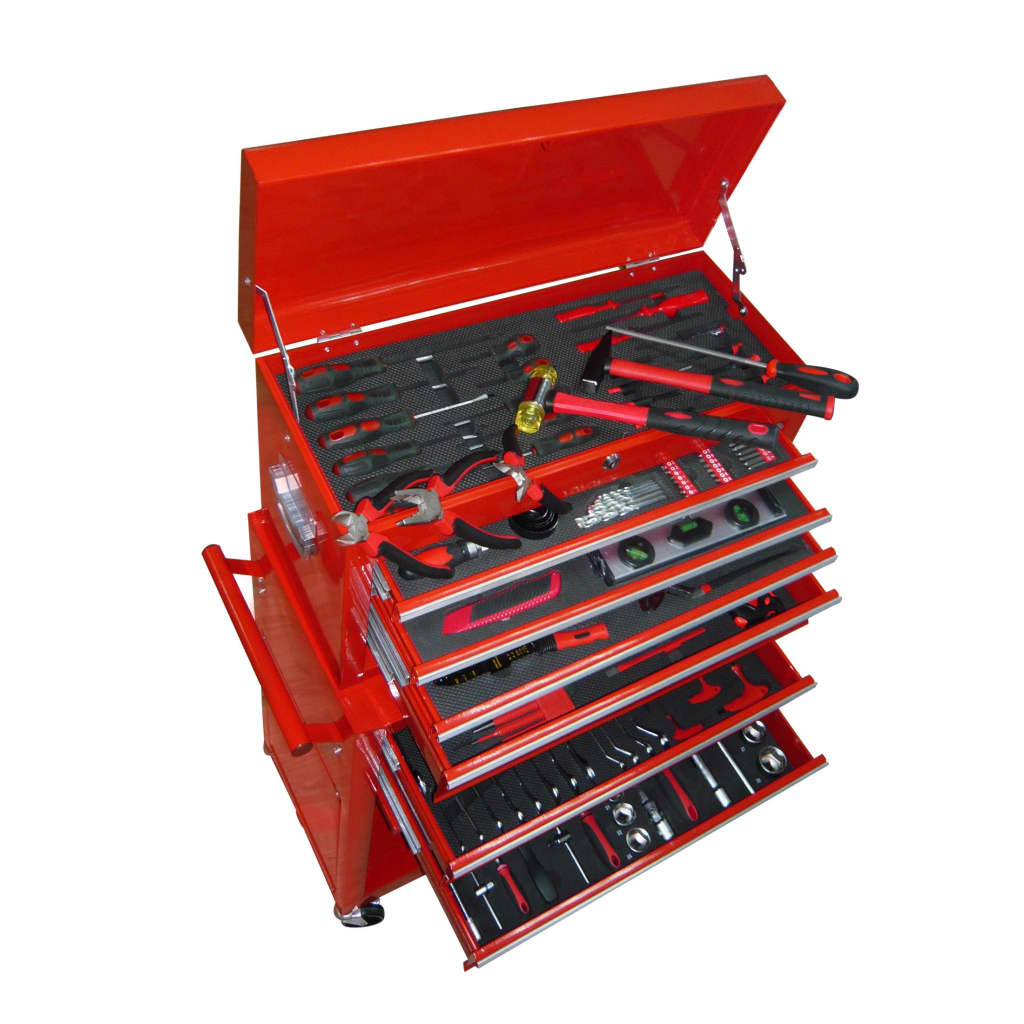 vidaXL Cofre para herramientas con 7 compartimentos 250 piezas