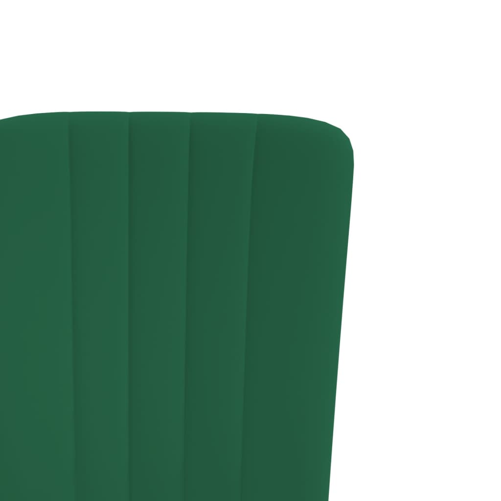 vidaXL Sillas de comedor 2 unidades terciopelo verde oscuro