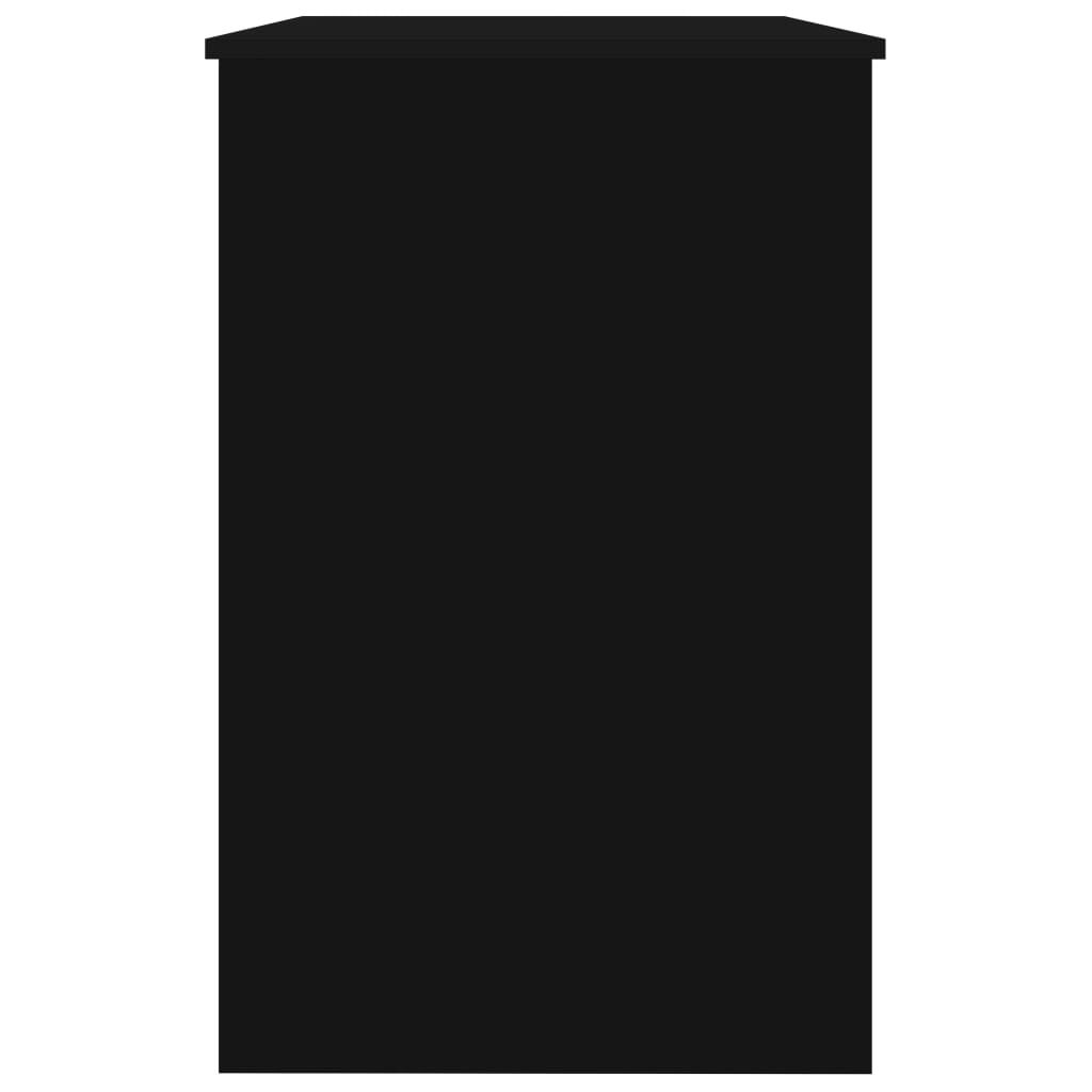 vidaXL Escritorio de madera contrachapada negro brillo 100x50x76 cm