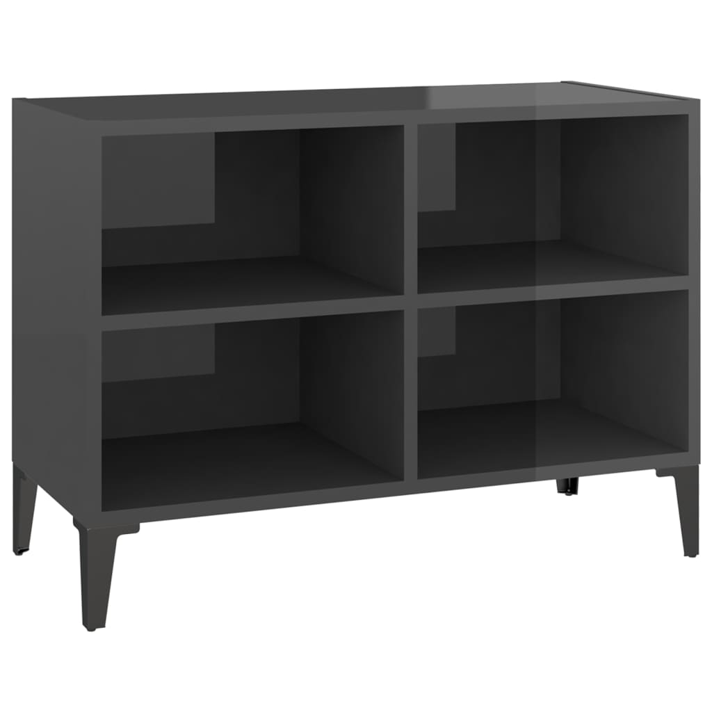 vidaXL Mueble de TV con patas de metal gris brillante 69,5x30x50 cm