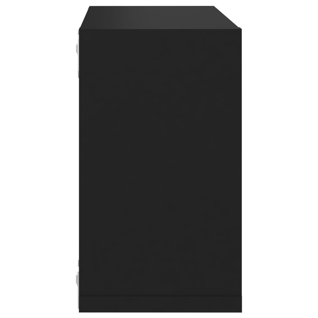 vidaXL Estantes cubo de pared 2 unidades negro 26x15x26 cm
