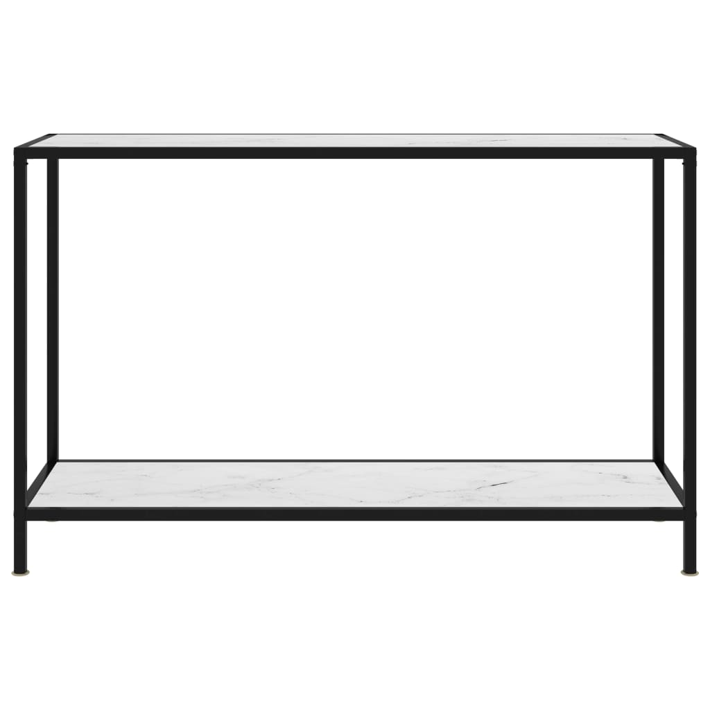 vidaXL Mesa de consola blanco vidrio templado 120x35x75 cm