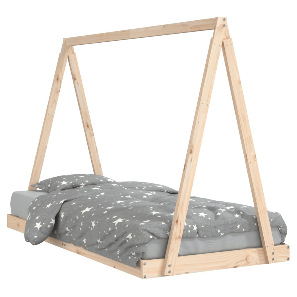 vidaXL Estructura de cama infantil madera maciza de pino 90x190 cm