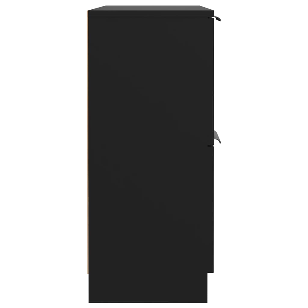 vidaXL Aparador de madera contrachapada negro 60x30x70 cm
