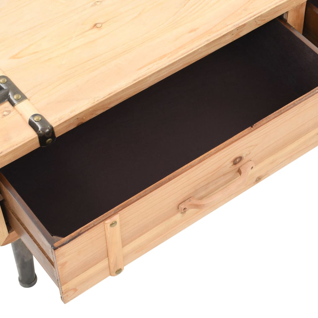 vidaXL Mueble para TV madera maciza de abeto 120x33x35 cm